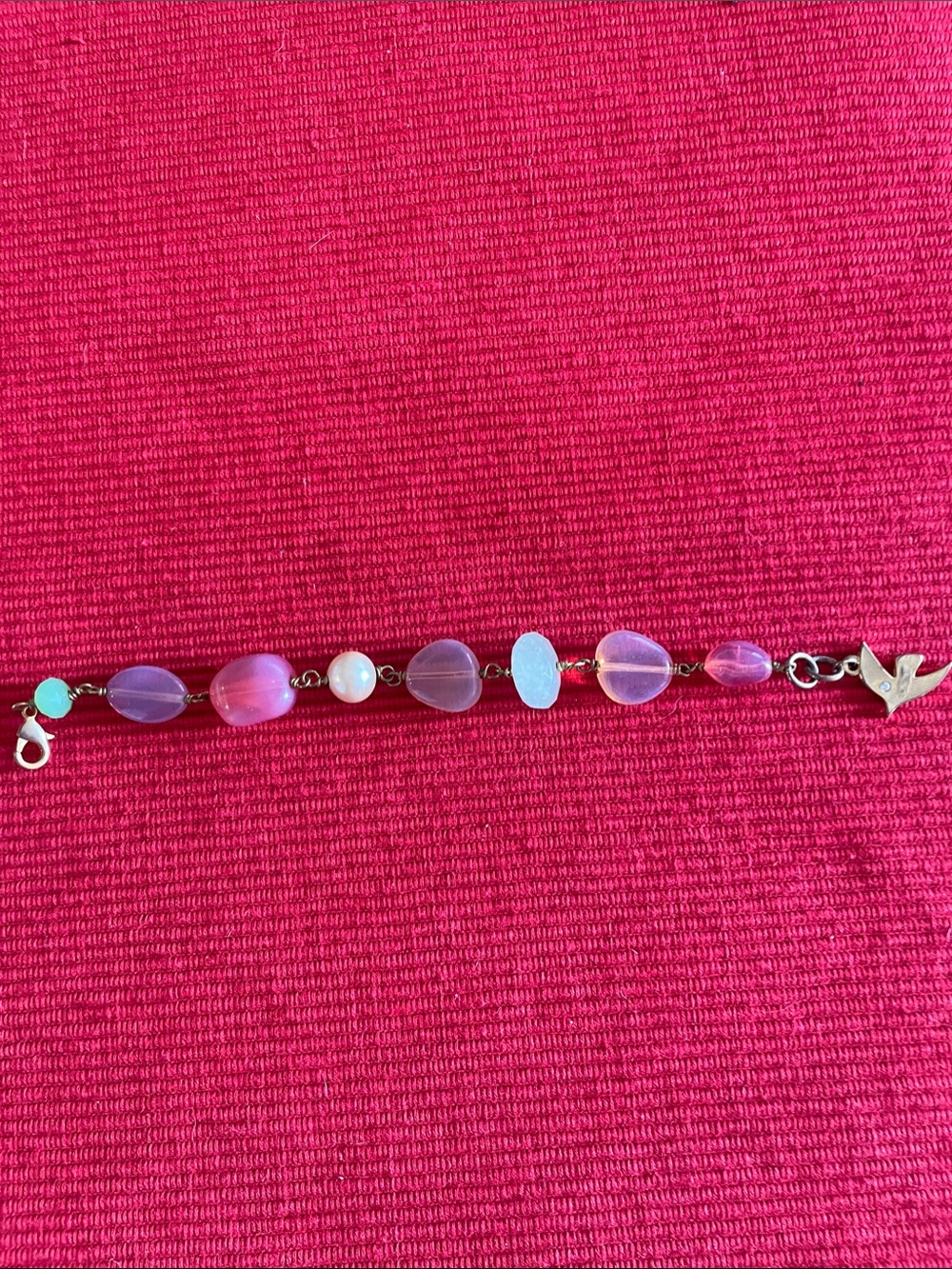 Delicate Pink Beaded Bracelet - Women Jewelry